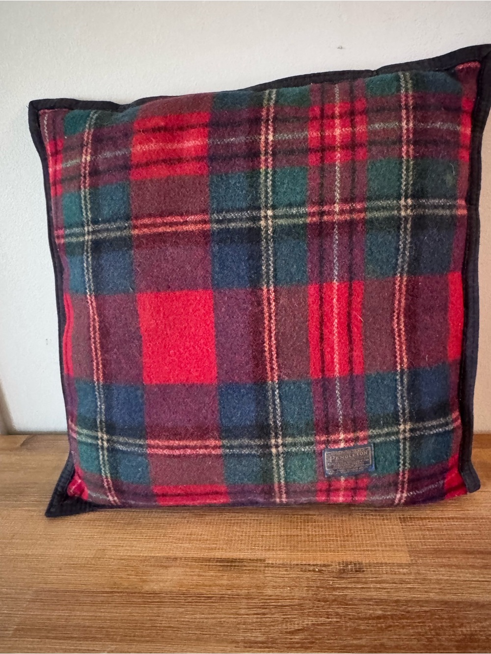 Pendleton 20” Wool Plaid Throw Pillows Set of 2 Red Tartan Cabin Lodge Decor - Picture 5 of 9